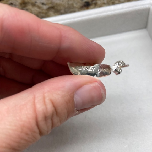 Native American turquoise inlay earrings - Picture 3 of 3